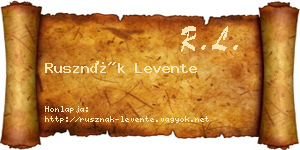 Rusznák Levente névjegykártya