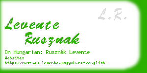 levente rusznak business card