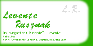 levente rusznak business card